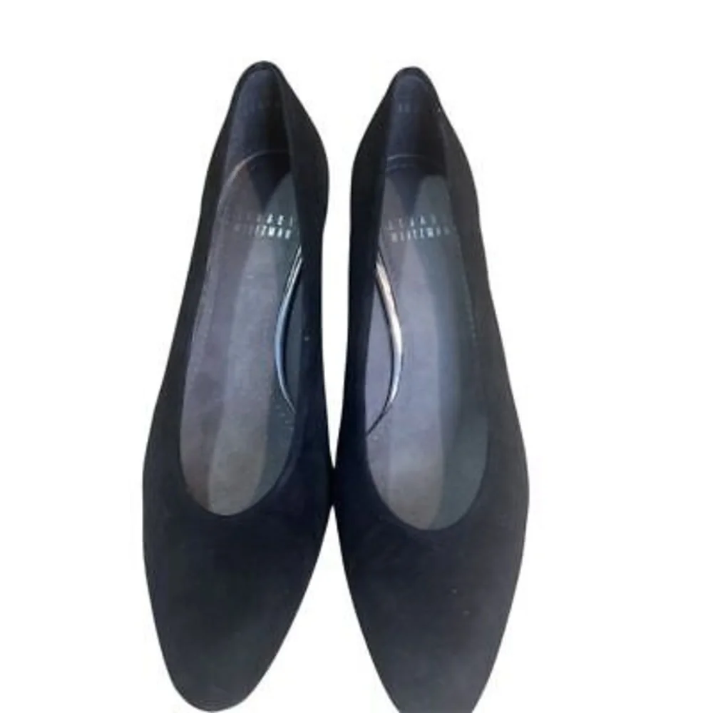 Stuart Weitzman Women's Black Suede Block Heel Pumps Size 6 Casual Office Party - Picture 1 of 16